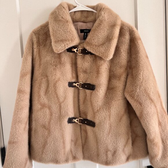 Aqua Jackets & Blazers - Cozy Loose-Fit Jacket – Dark Beige (XS/S)